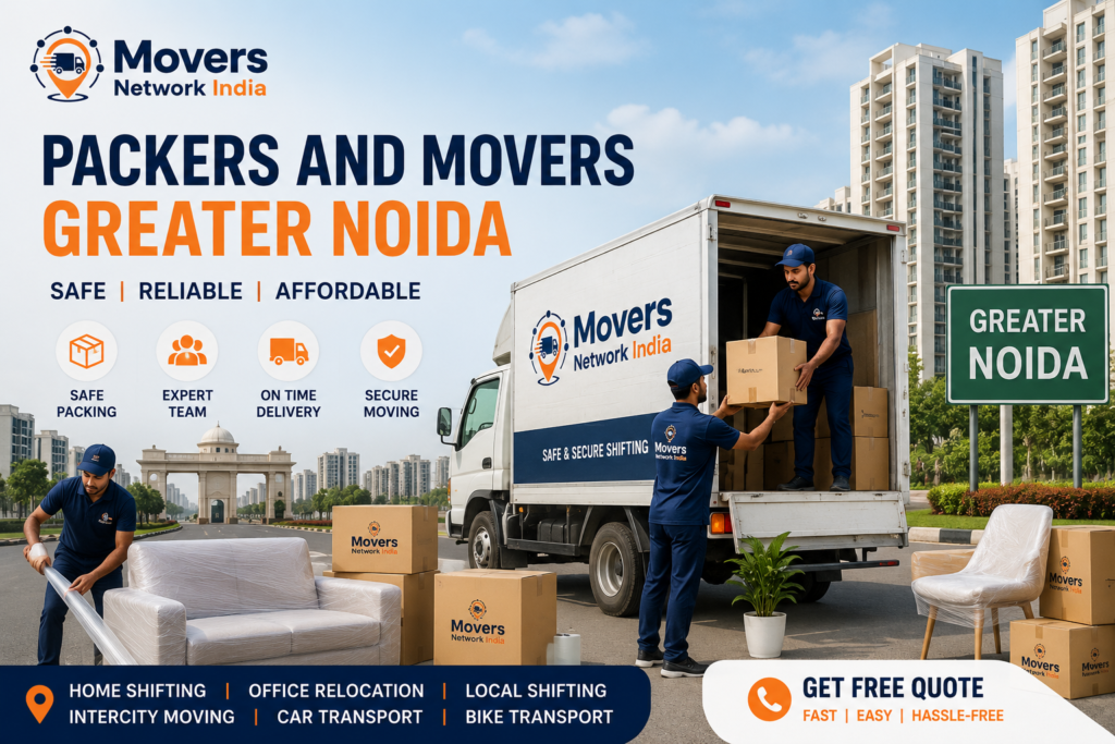 packers and movers loading truck in Greater Noida